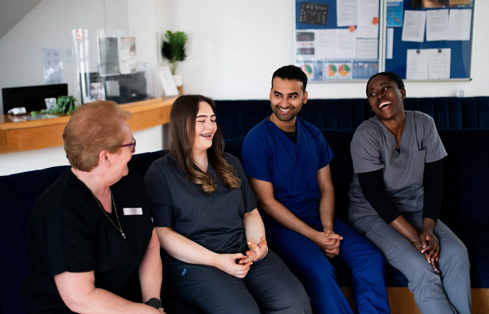 cardiff-dental-team-waiting-area-03 Cardiff Dental team members in the reception and waiting area of the practice